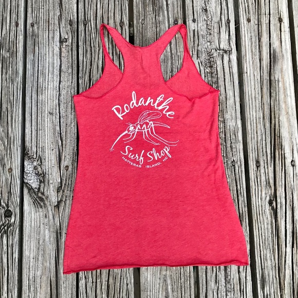 Ladies RODANTHE SURF SHOP Red Mosquito Logo Graphic Surf Shop Tank Top S - Picture 1 of 6